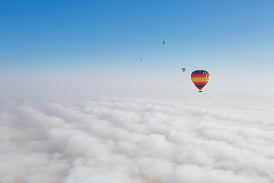 Dubai Hot Air Balloons in Fog Photograph by Nathan B. Niyomtham