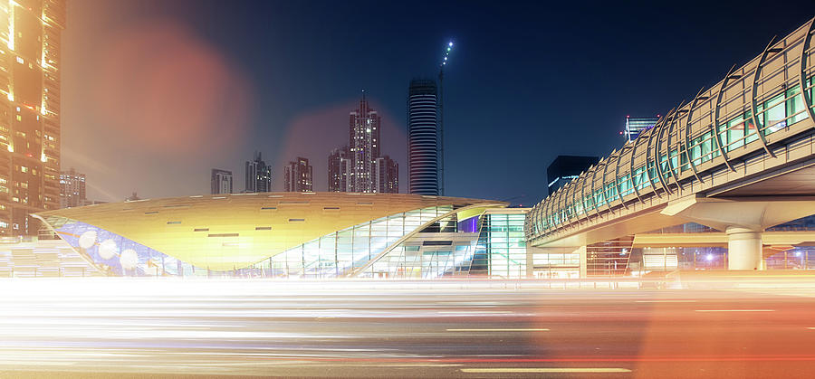 Dubai Traffic With Lightstream Photograph by Spreephoto.de
