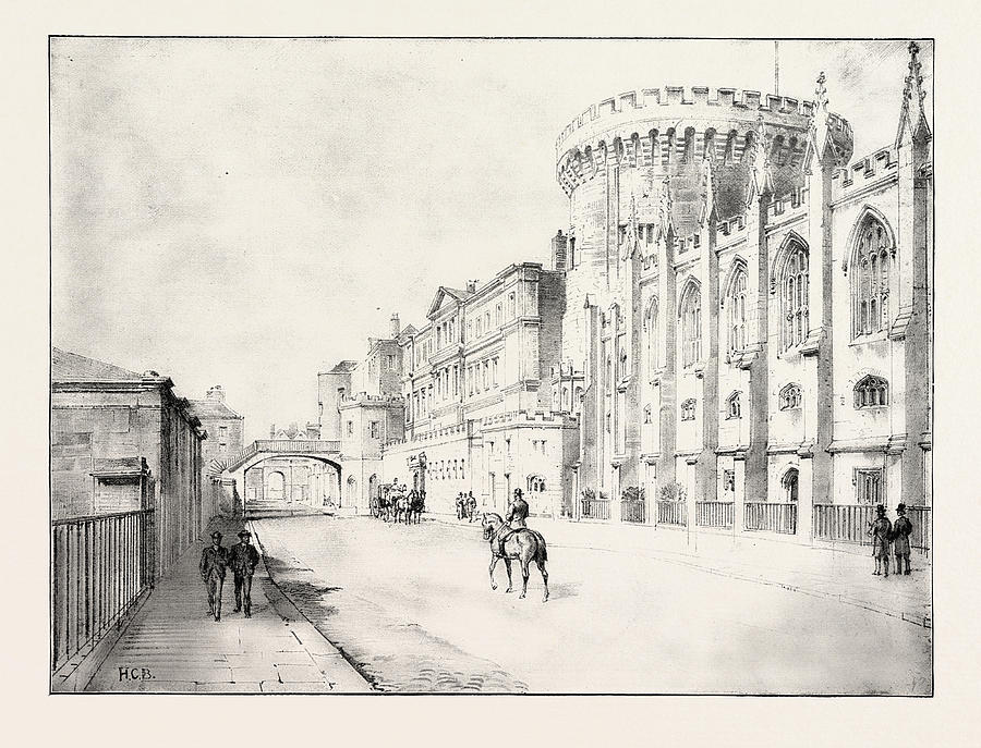 Dublin Castle, Ireland, The Chapel Royal And Castle Drawing by Irish