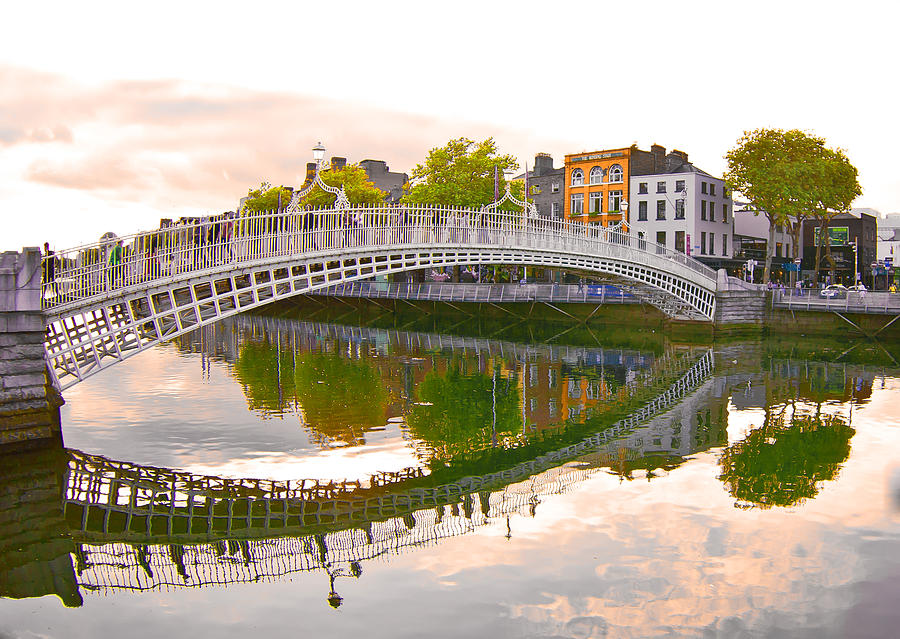 Dublin - Hapenny Bridge 2 Painting by Alex Art