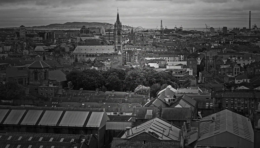 Castle Photograph - Dublin Ireland cityscape bw by Joseph Semary
