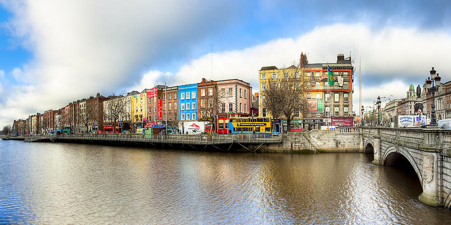 Dublin River Liffey Panorama Photograph by Mark Tisdale