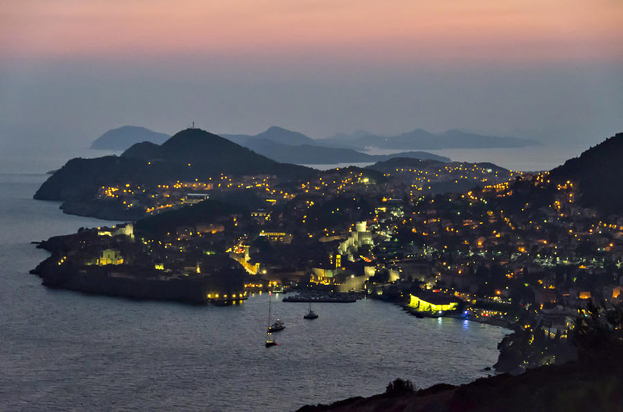 Dubrovnik at Night Photograph by Alan Toepfer