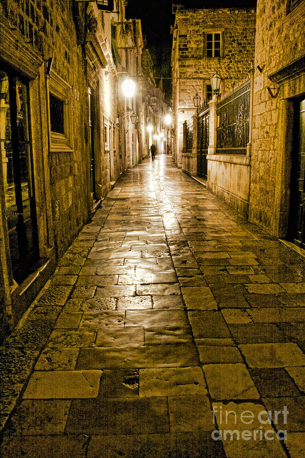 Dubrovnik Streets At Night Photograph by Crystal Nederman