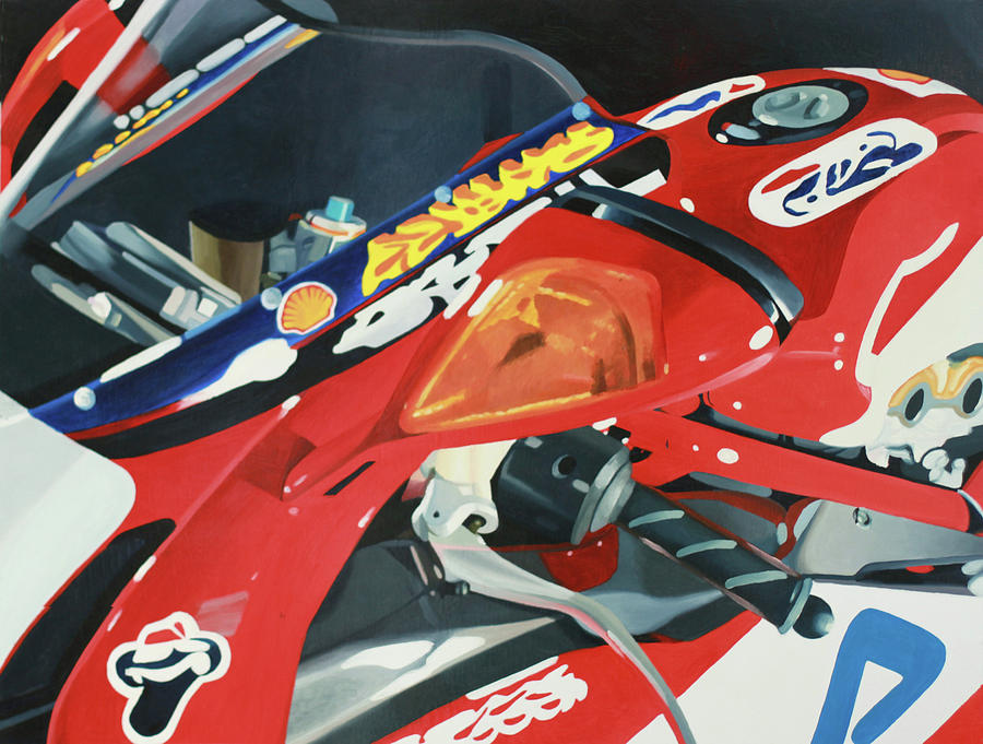 Motorcycle Painting - Ducati Racer by Guenevere Schwien