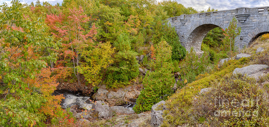 Duck Brook and Duck Bridge in Autumn Acadia National Park Maine Photograph by Ken Brown