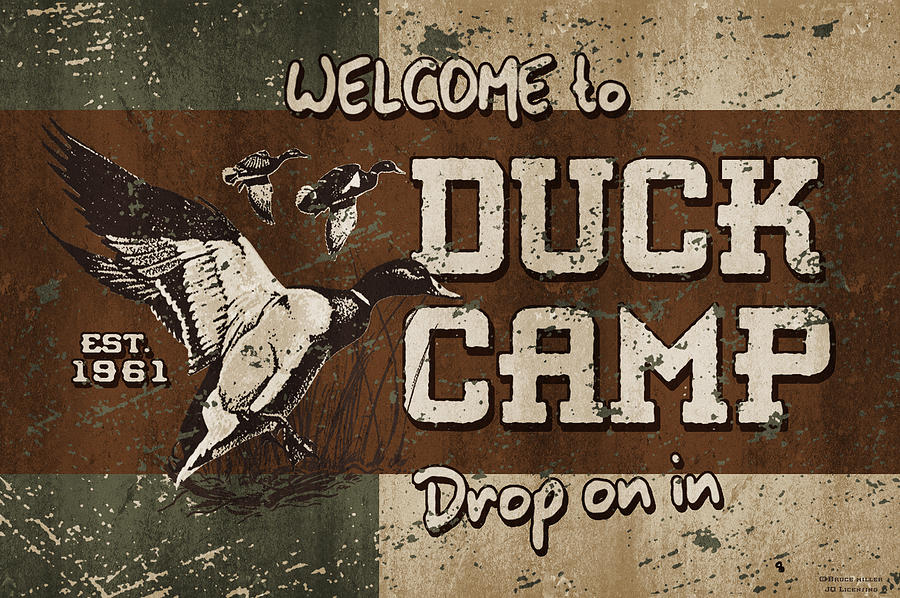 Duck camp Painting by JQ Licensing