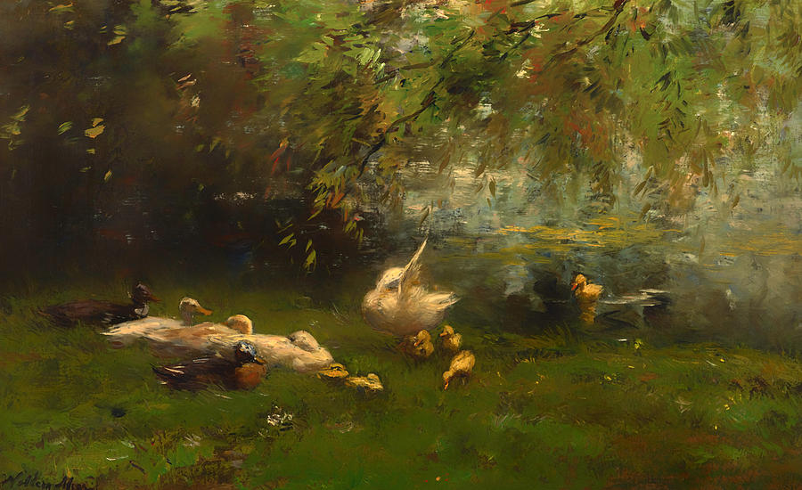 Vintage Painting - Duck Heaven by Mountain Dreams