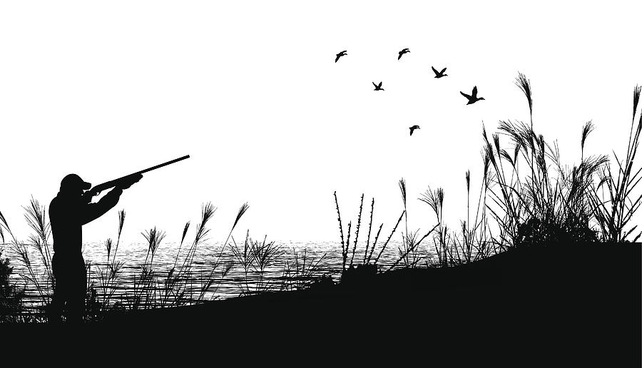 Duck Hunting Background Drawing by KeithBishop