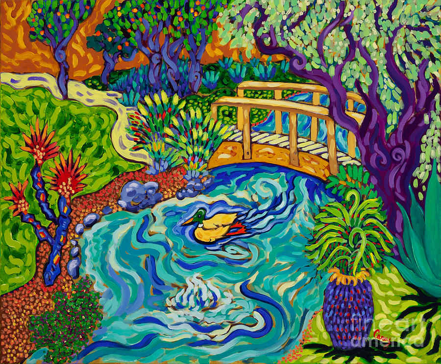 Duck Pond Oasis Painting by Cathy Carey