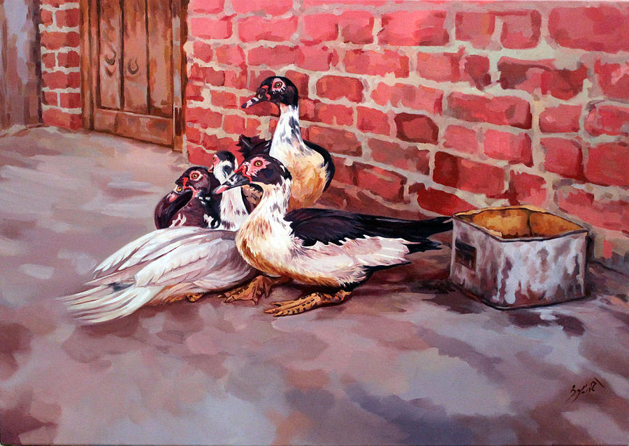 Duck Painting - Ducks  by Ahmed Bayomi