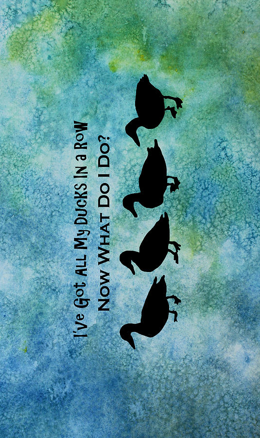 Ducks in a Row Mixed Media by Jenny Armitage