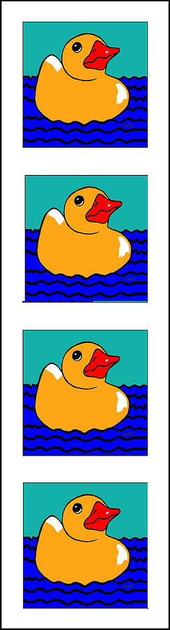 Rubber Ducks Painting - Ducks in a Row Vertical by Dale Moses