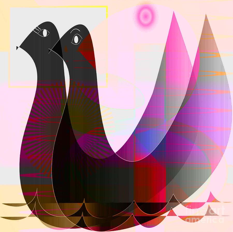 Ducks Digital Art by Iris Gelbart