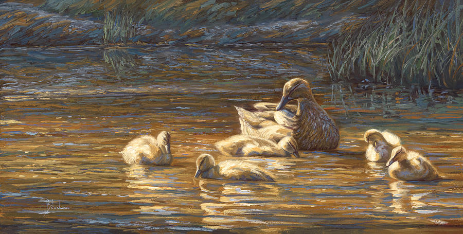 Ducks Painting by Lucie Bilodeau