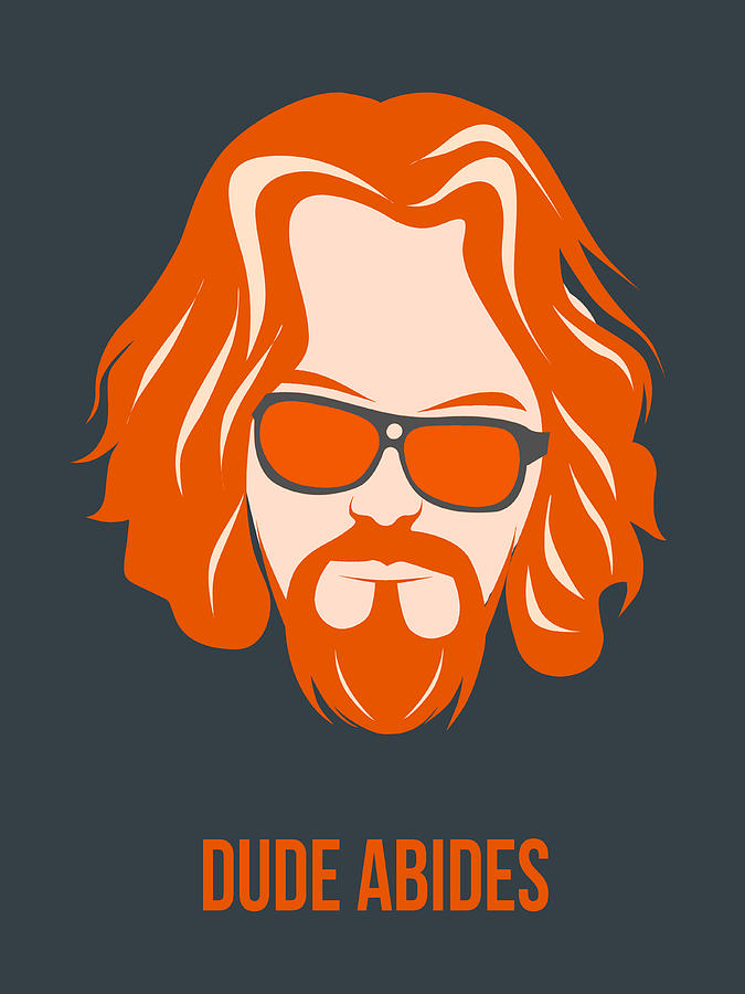 Actor Digital Art - Dude Abides Orange Poster by Naxart Studio