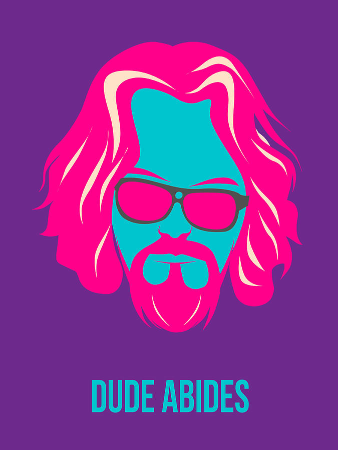 Actor Painting - Dude Abides Purple Poster by Naxart Studio