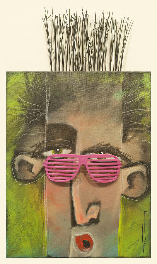 Dude With Pink Sunglasses Painting by Tim Nyberg
