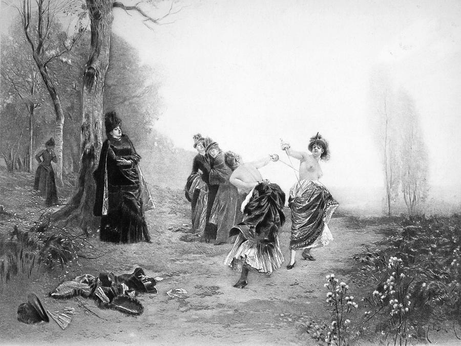 Dueling, 19th Century Painting by Granger