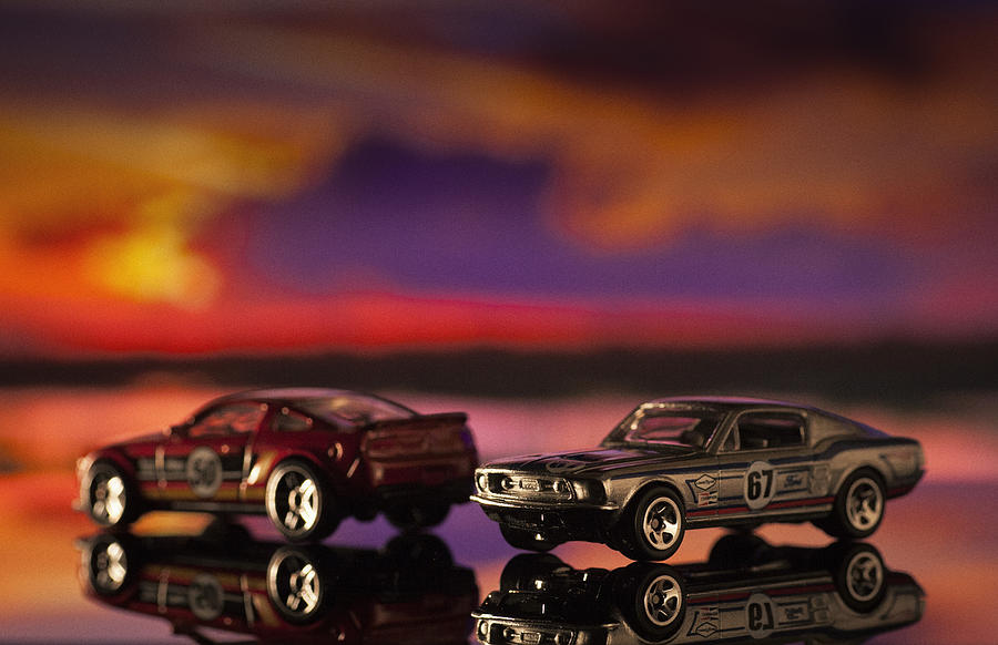 Toy Photograph - Dueling Mustangs by Bradley R Youngberg