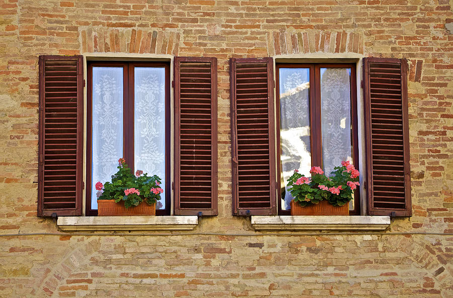 Dueling Windows of Tuscany Photograph by David Letts