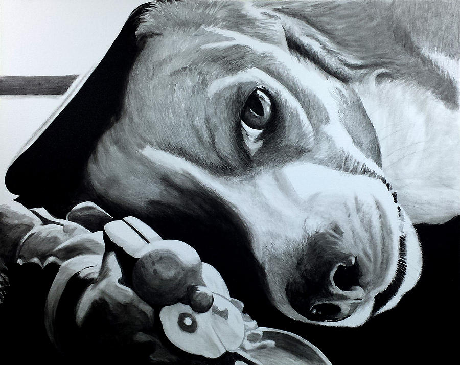 Black And White Painting - Duffy by Scott Robinson