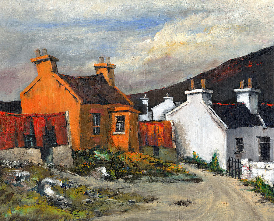 Dugort Achill Mayo Painting by Val Byrne