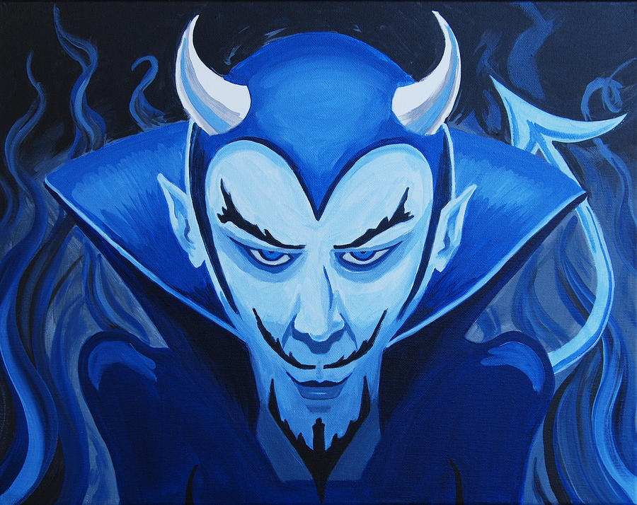 Devil who is blue Painting by Tommy Midyette