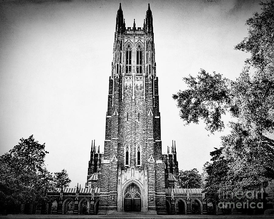 Durham Photograph - Duke Chapel in Black and White by Kadwell Enz