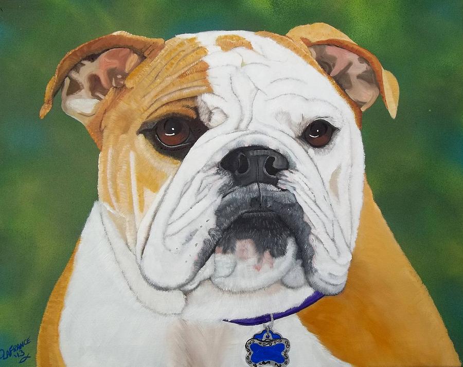 Nature Painting - Duke English Bulldog by Debbie LaFrance
