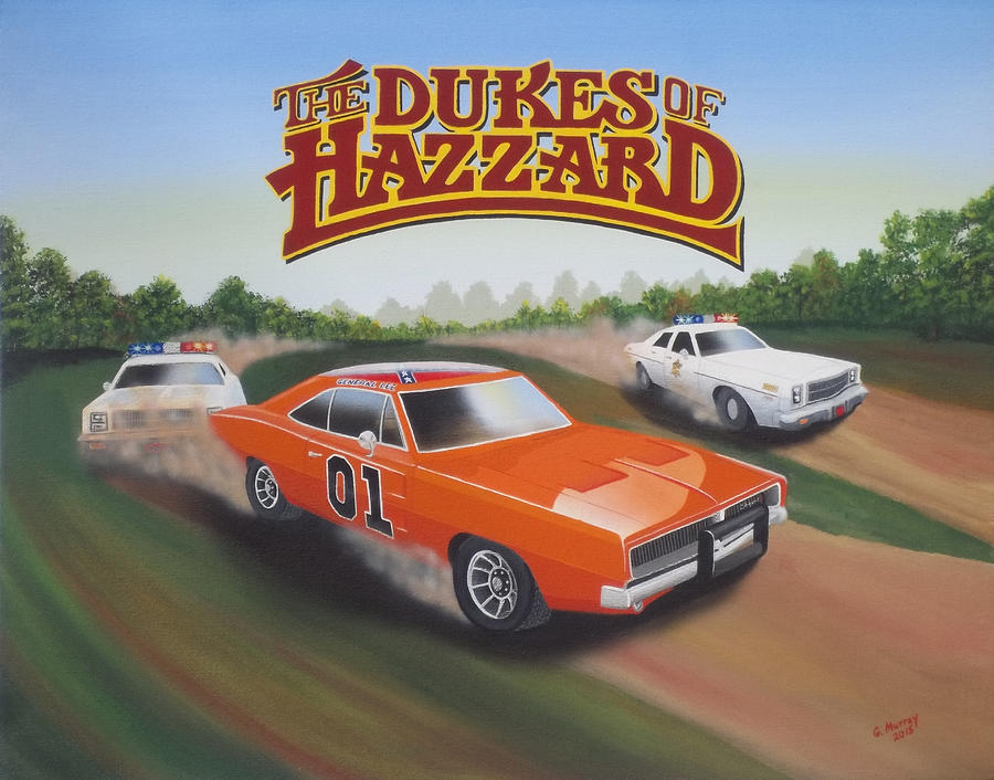 Dukes of Hazzard Chase Painting by Gregory Murray