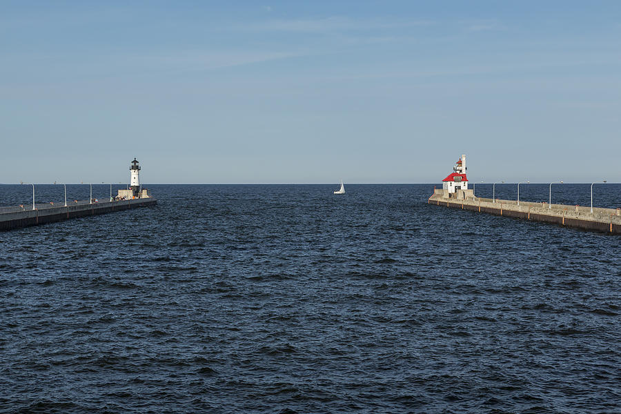 Architecture Photograph - Duluth N and S Pier Lighthouses 5 by John Brueske