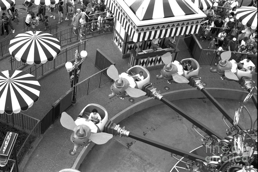 Orlando Photograph - Dumbo Ride Disney World circa 1995 by Edward Fielding