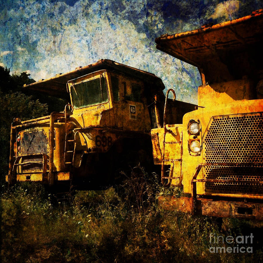 Truck Digital Art - Dump Trucks by Amy Cicconi