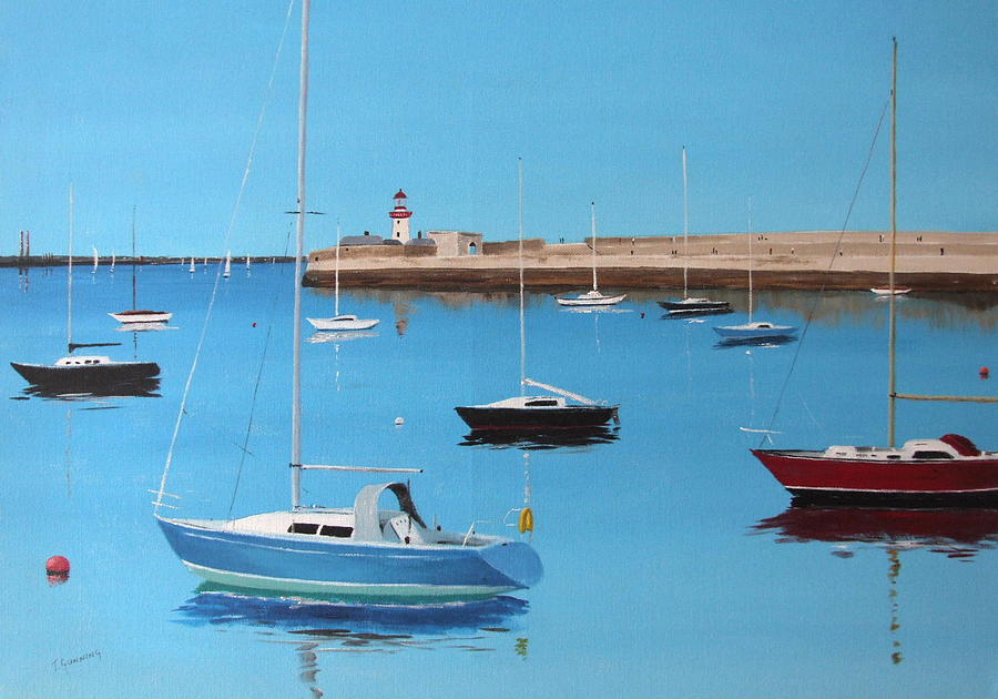 Dun Laoghaire Harbour Painting by Tony Gunning - Fine Art America