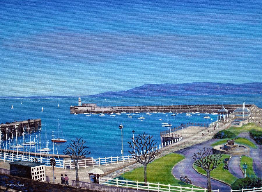 Dun Laoghaire Pier Dublin Painting by John  Nolan