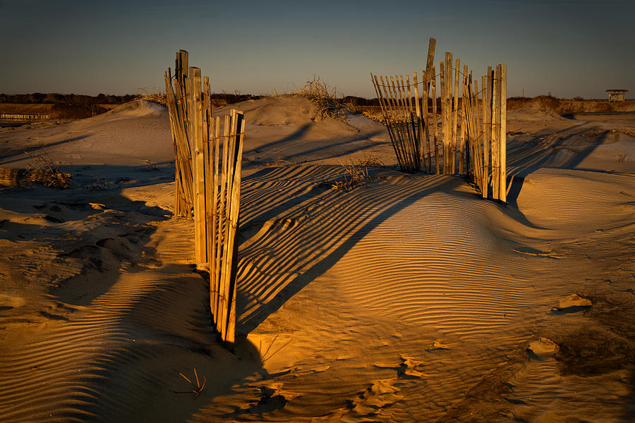 Dune Erosion Fence Outer Banks NC IMG_3761 Photograph by Greg Kluempers