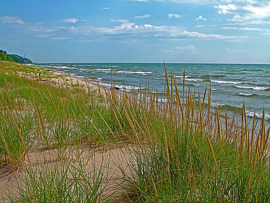 Dune Grass on Lake Michigan Beach in Lost Valley near Whitehall-Michigan Photograph by Ruth Hager