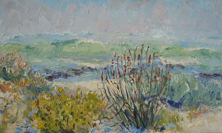 Dunes and Restios in Kommetjie Painting by Elinor Fletcher
