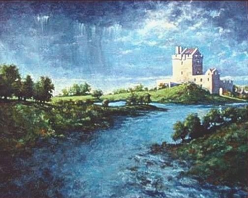 Irish Painting - Dungaire Castle by Jim Gola Irish Painting - Dungaire Castle by Jim Gola