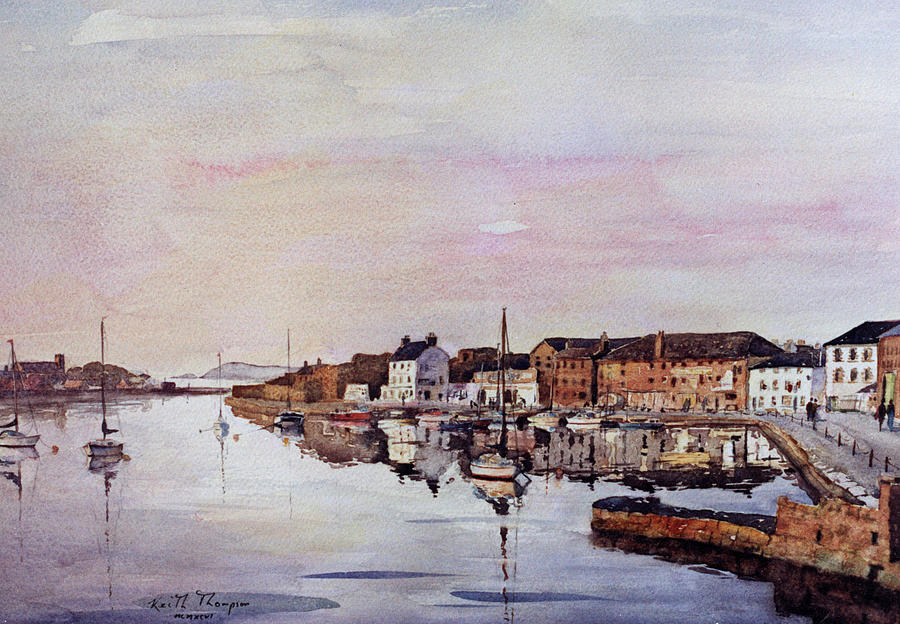 Dungarvan Quay County Waterford Painting by Keith Thompson