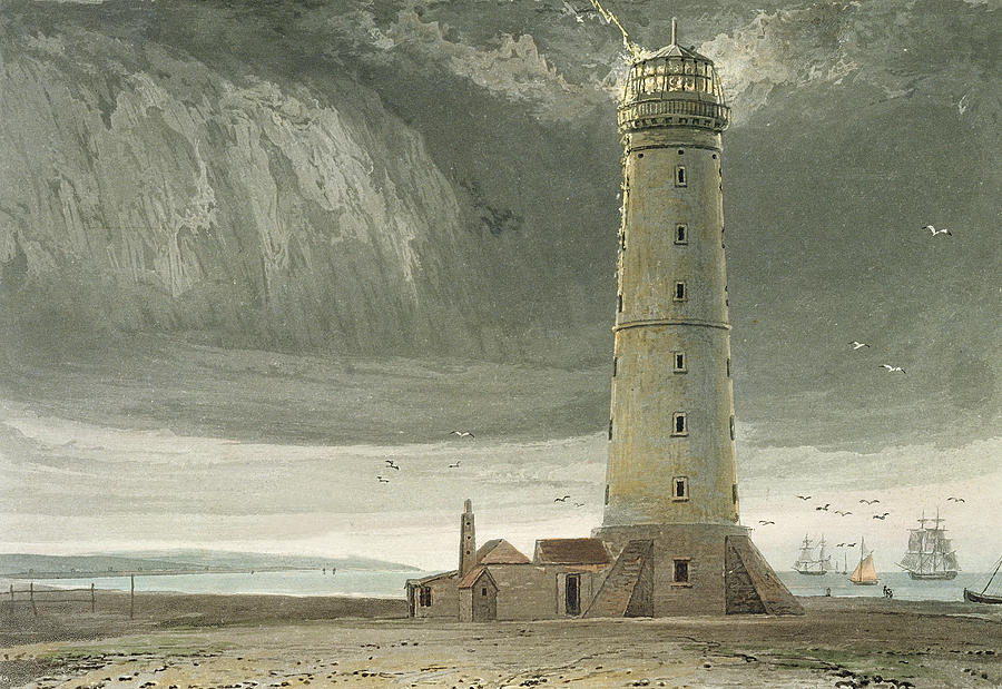Beach Drawing - Dungeness Lighthouse, From A Voyage by William Daniell