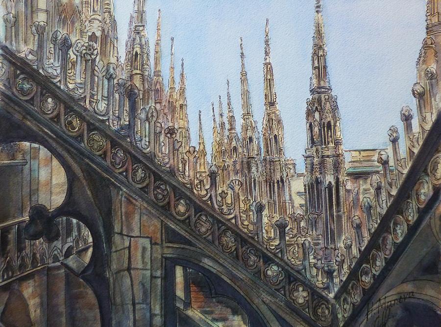 Duomo di Milano III Painting by Henrieta Maneva