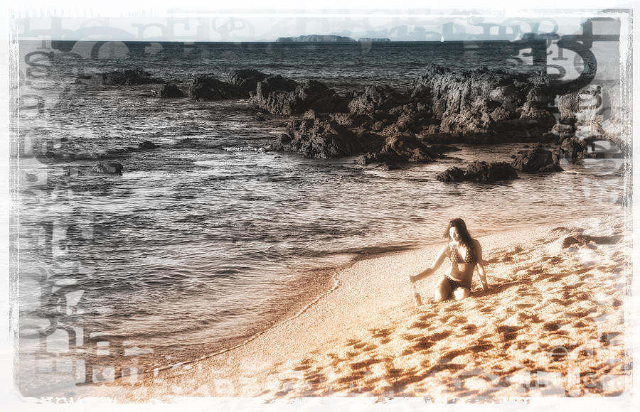 Beach Photograph - Duotone Beach Scene by Timothy Hacker