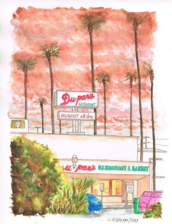 Dupars Restaurant in Studio City, California Painting by Carlos G Groppa