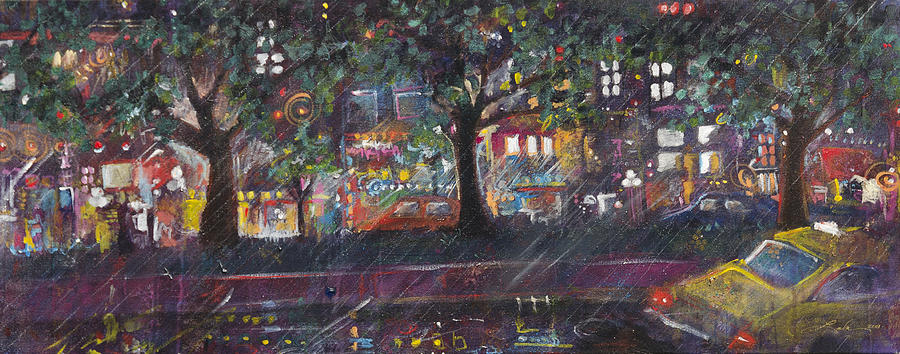 Dupont in the Rain Painting by Leela Payne