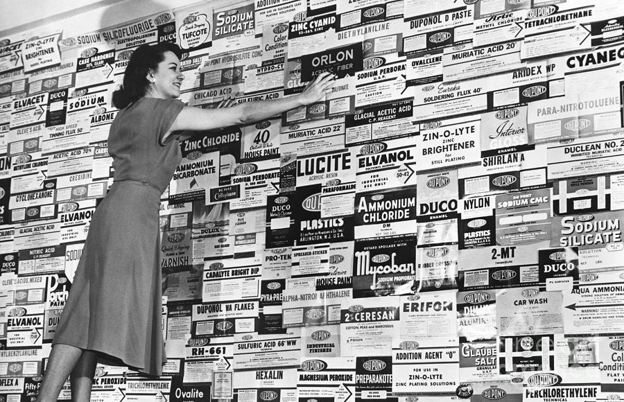 Dupont Products Label Display, 1940s Photograph by Hagley Archive