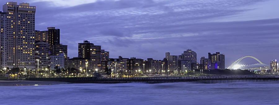 Durban City Evening with Stadium Photograph by Thegift777