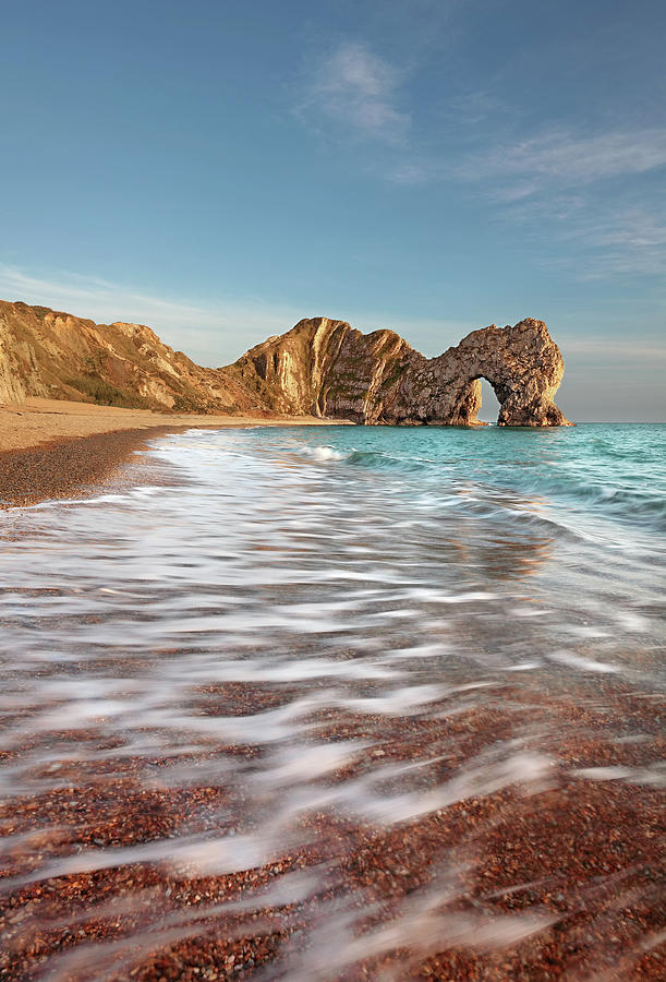 Durdle Door In Summer With Surf Photograph by Colourful Images That Celebrate Dorset And Beyond.