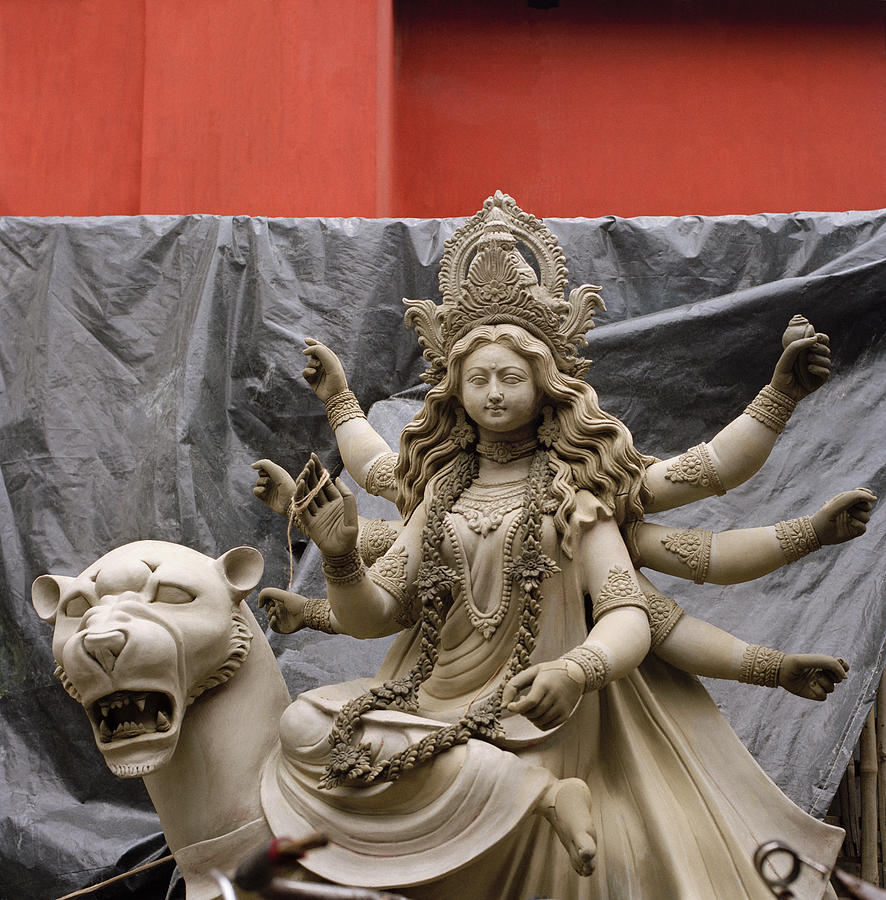 Durga And The Lion In Kumartuli Photograph by Shaun Higson